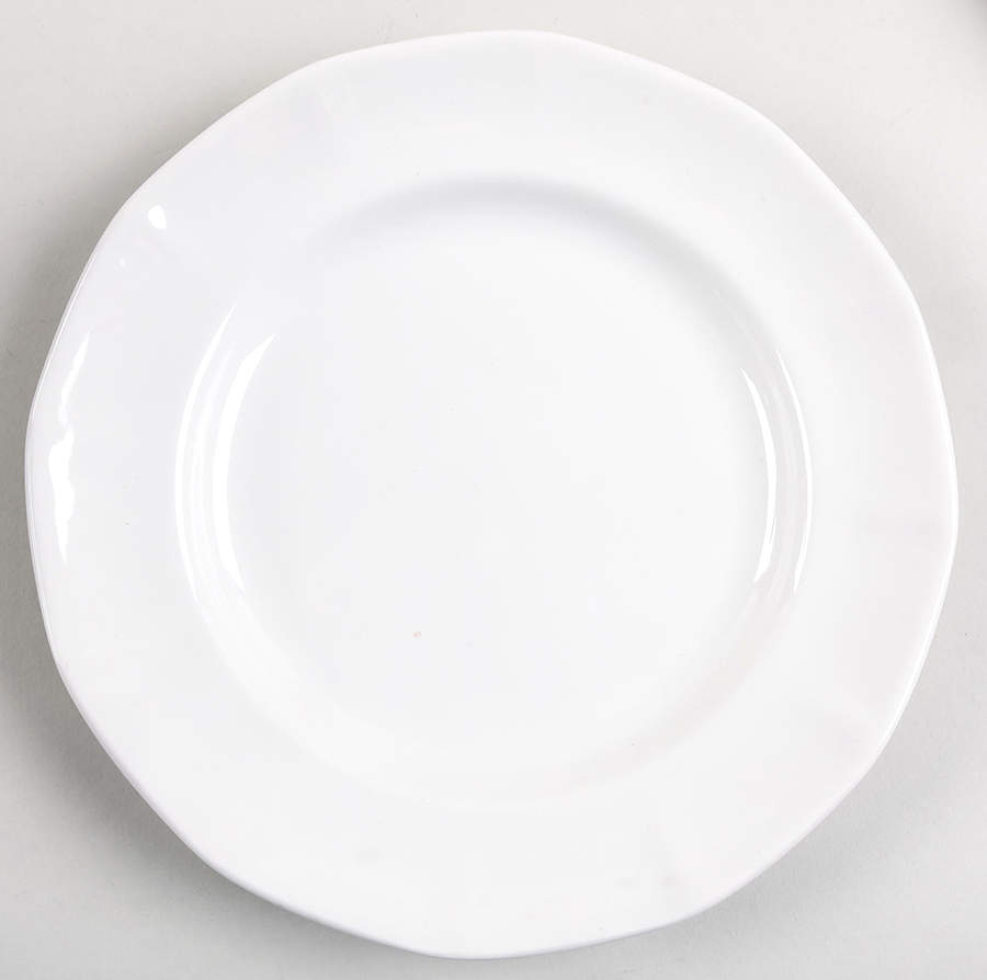 Hexagon White Dinner Plate by Adams China-1