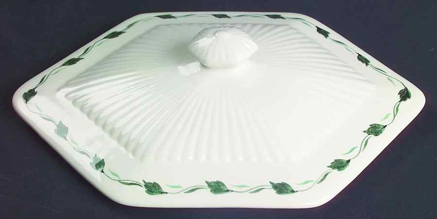 Lincoln (Green Vine on Rim) Lid for Oval Vegetable by Adams China-1