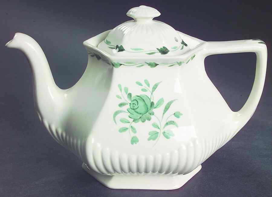 Lincoln (Green Vine on Rim) Mini Teapot & Lid by Adams China-1
