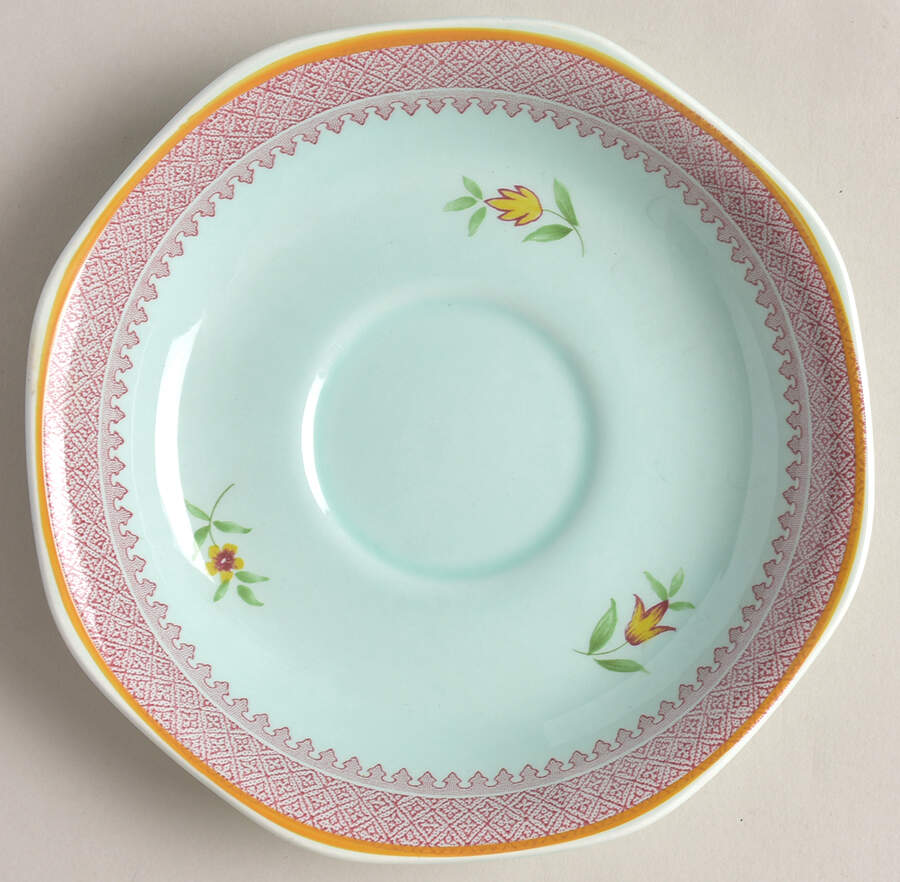 Lowestoft (Newer Backstamp) Saucer by Adams China-1