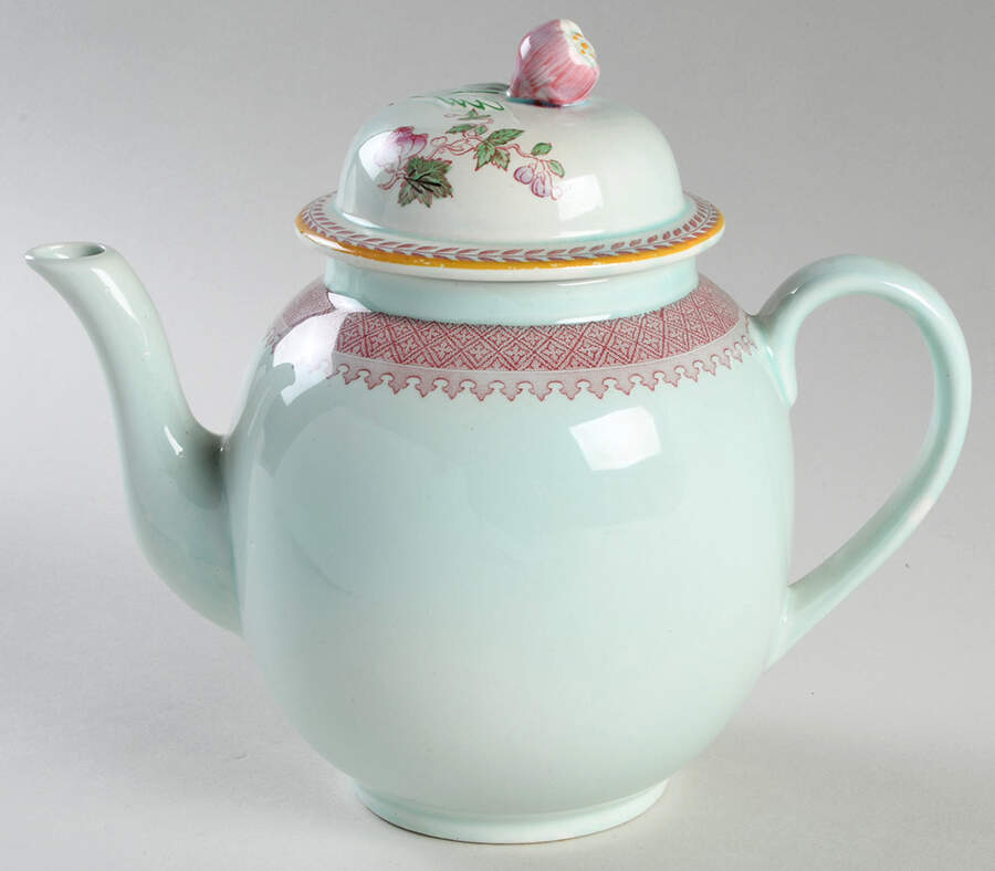 Lowestoft (Newer Backstamp) Teapot & Lid by Adams China-1