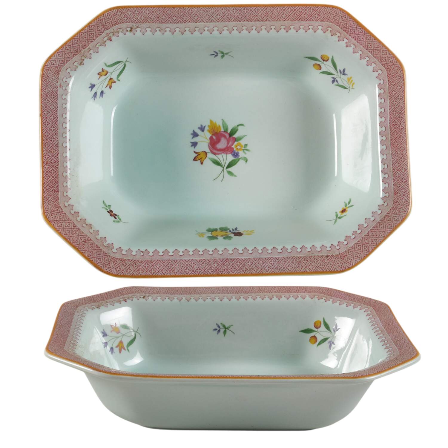 Lowestoft (Newer Backstamp) 9" Oval Vegetable Bowl by Adams China-1