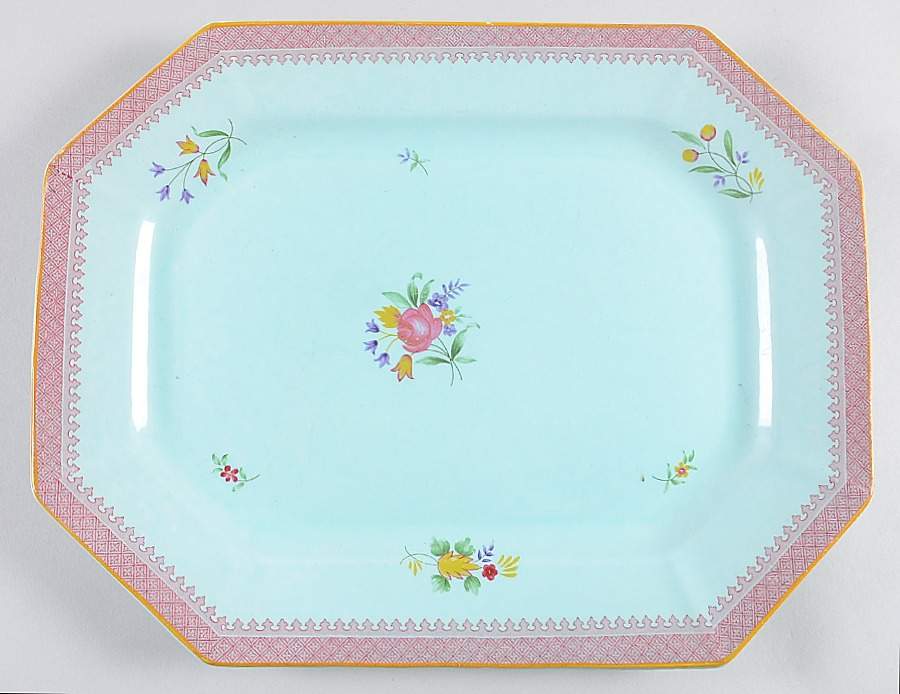 Lowestoft (Newer Backstamp) 14" Oval Serving Platter by Adams China-1