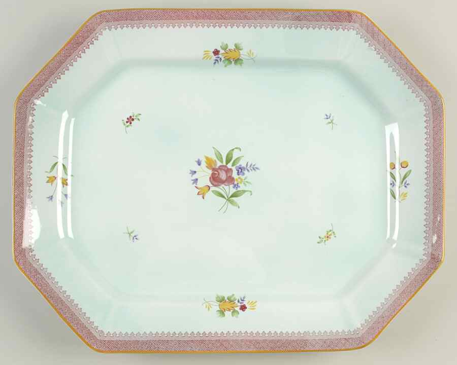 Lowestoft (Newer Backstamp) 16" Oval Serving Platter by Adams China-1