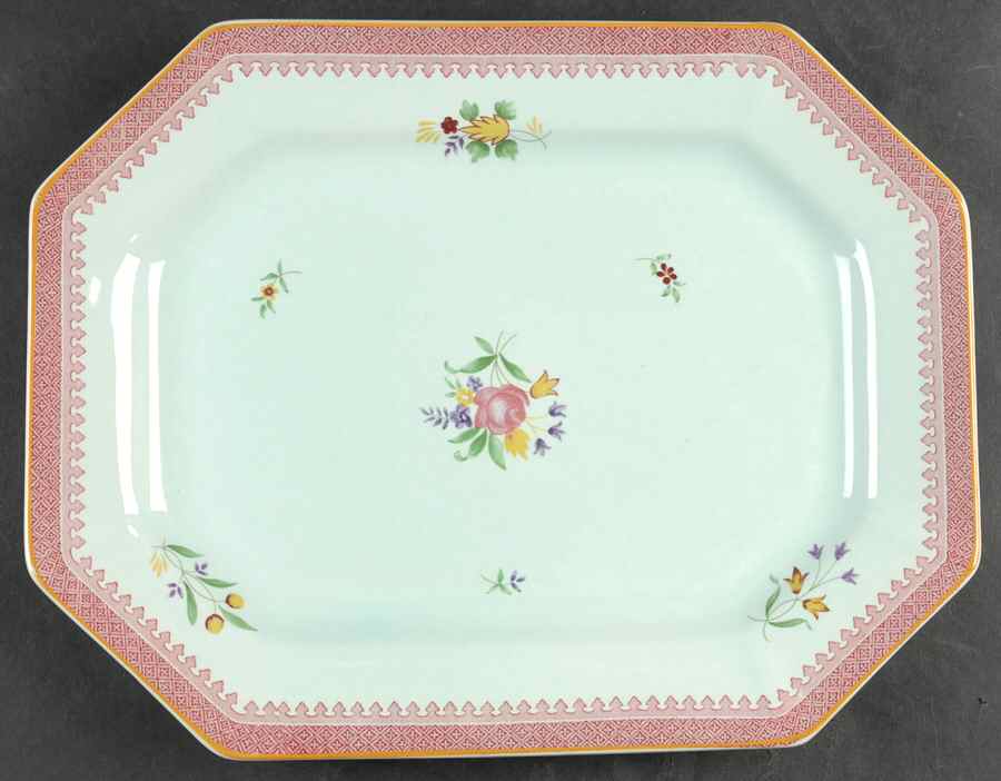 Lowestoft (Newer Backstamp) 13" Oval Serving Platter by Adams China-1