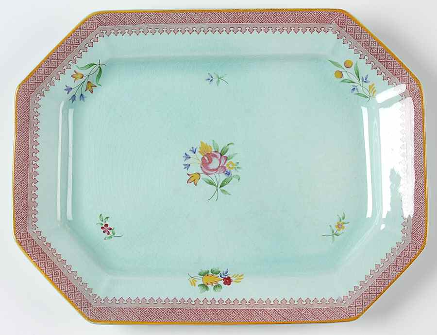 Lowestoft (Newer Backstamp) 11" Oval Serving Platter by Adams China-1