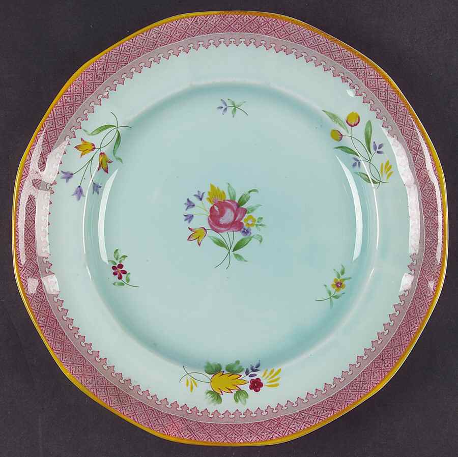 Lowestoft (Newer Backstamp) Luncheon Plate by Adams China-1