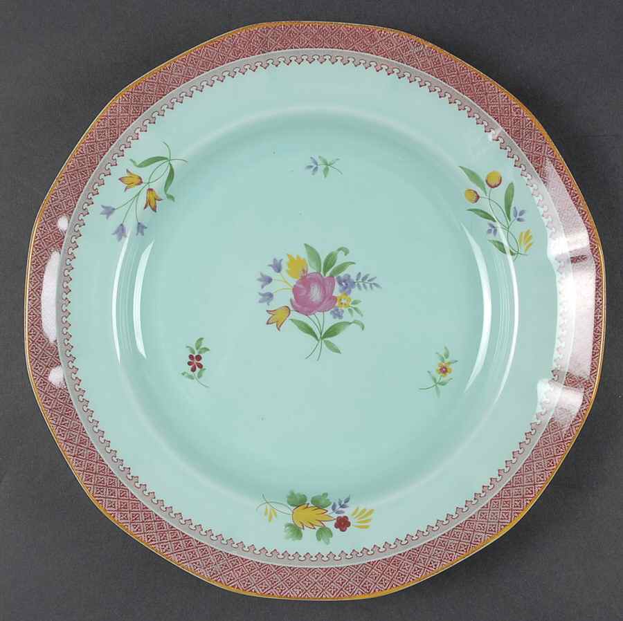 Lowestoft (Newer Backstamp) Dinner Plate by Adams China-1