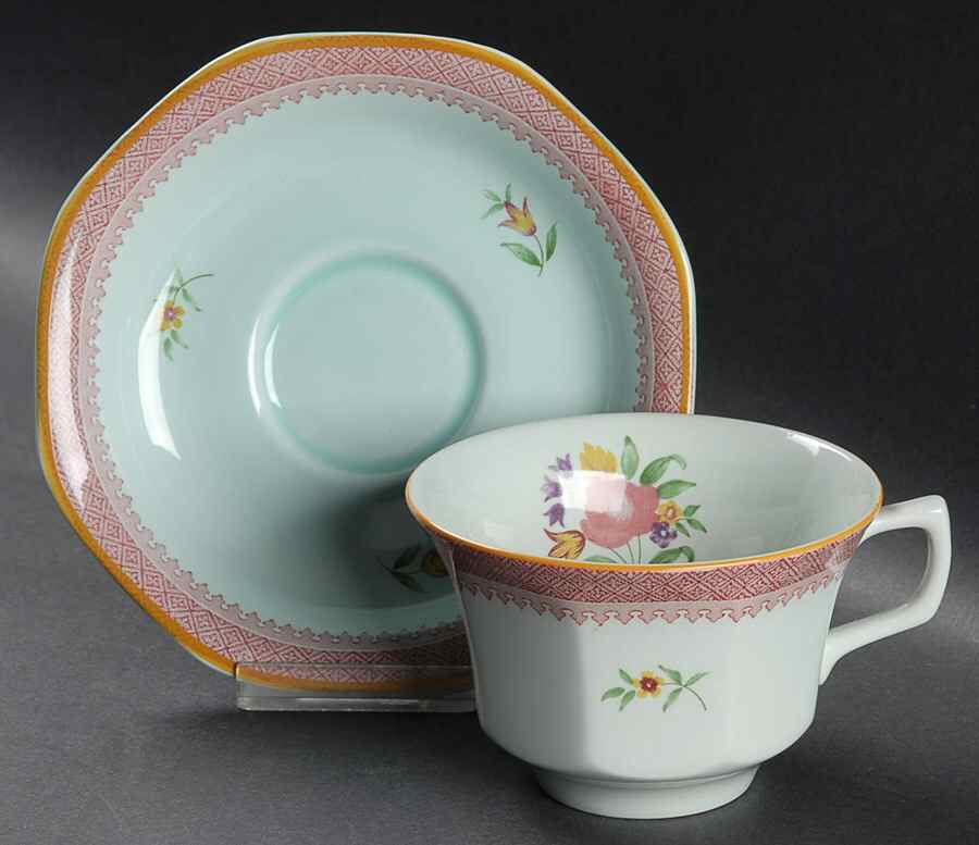 Lowestoft (Newer Backstamp) Oversized Cup & Saucer Set by Adams China-1