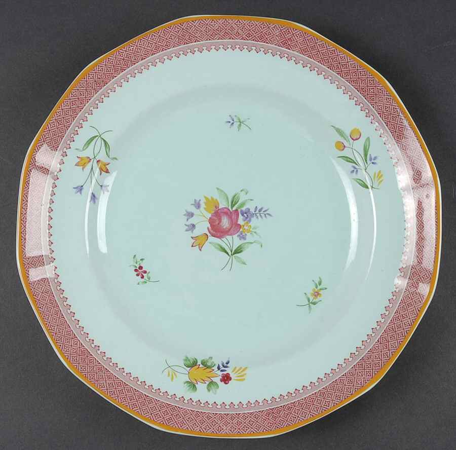 Lowestoft (Newer Backstamp) Dinner Plate by Adams China-1