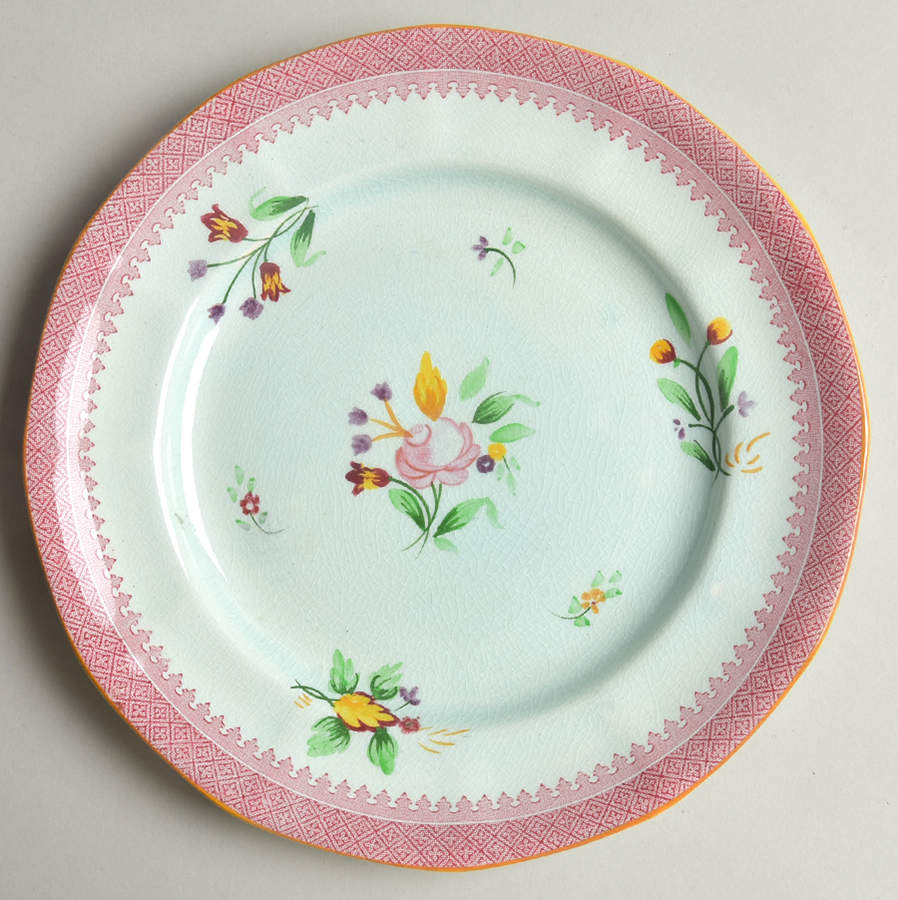 Lowestoft (Older Backstamp) Salad Plate by Adams China-1