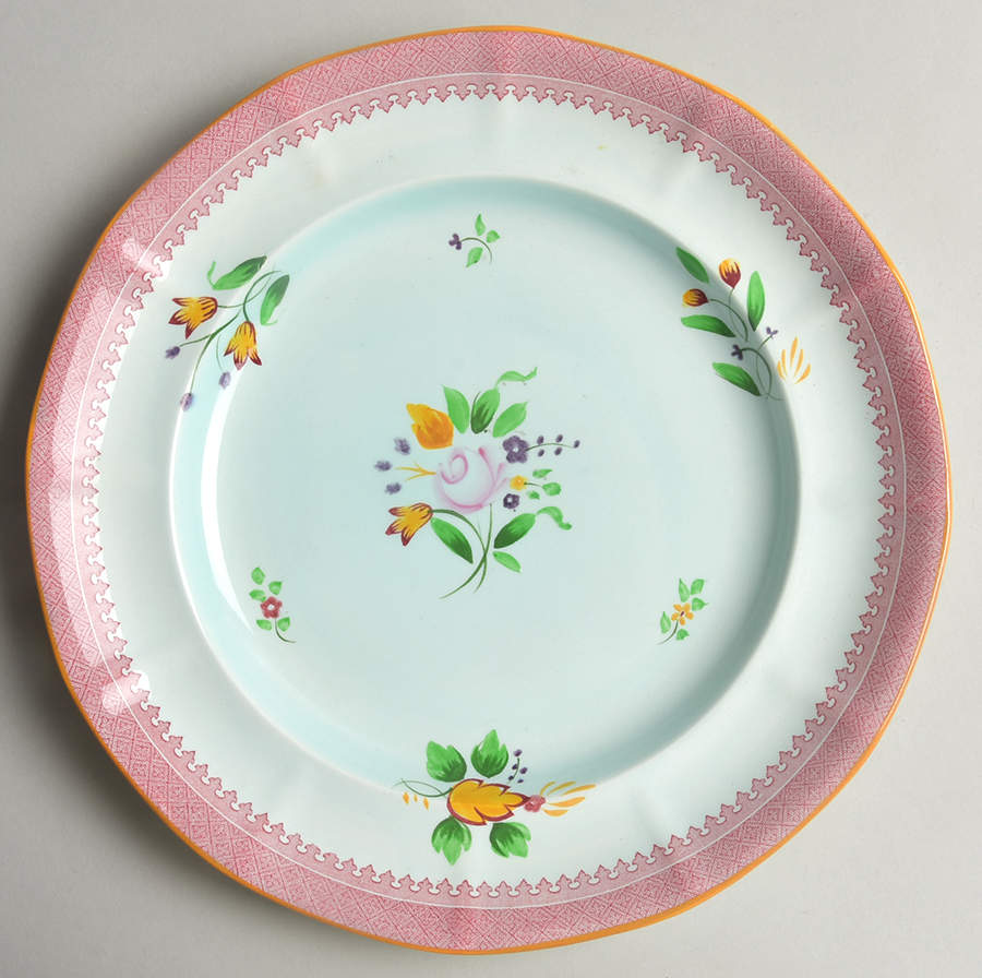 Lowestoft (Older Backstamp) Dinner Plate by Adams China-1