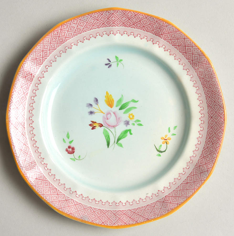 Lowestoft (Older Backstamp) Bread & Butter Plate by Adams China-1