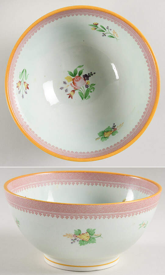 Lowestoft (Older Backstamp) 7" Round Vegetable Bowl by Adams China-1