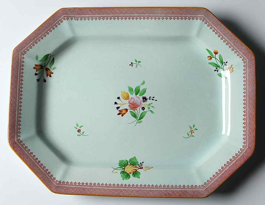 Lowestoft (Older Backstamp) 14" Oval Serving Platter by Adams China-1