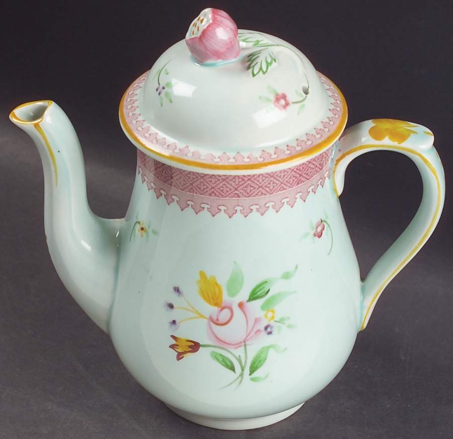 Lowestoft (Older Backstamp) Individual Coffee Pot & Lid by Adams China-1
