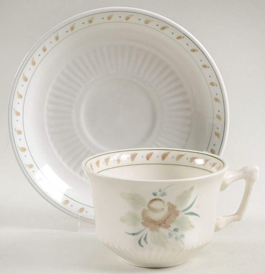 Madeleine Flat Cup & Saucer Set by Adams China-1