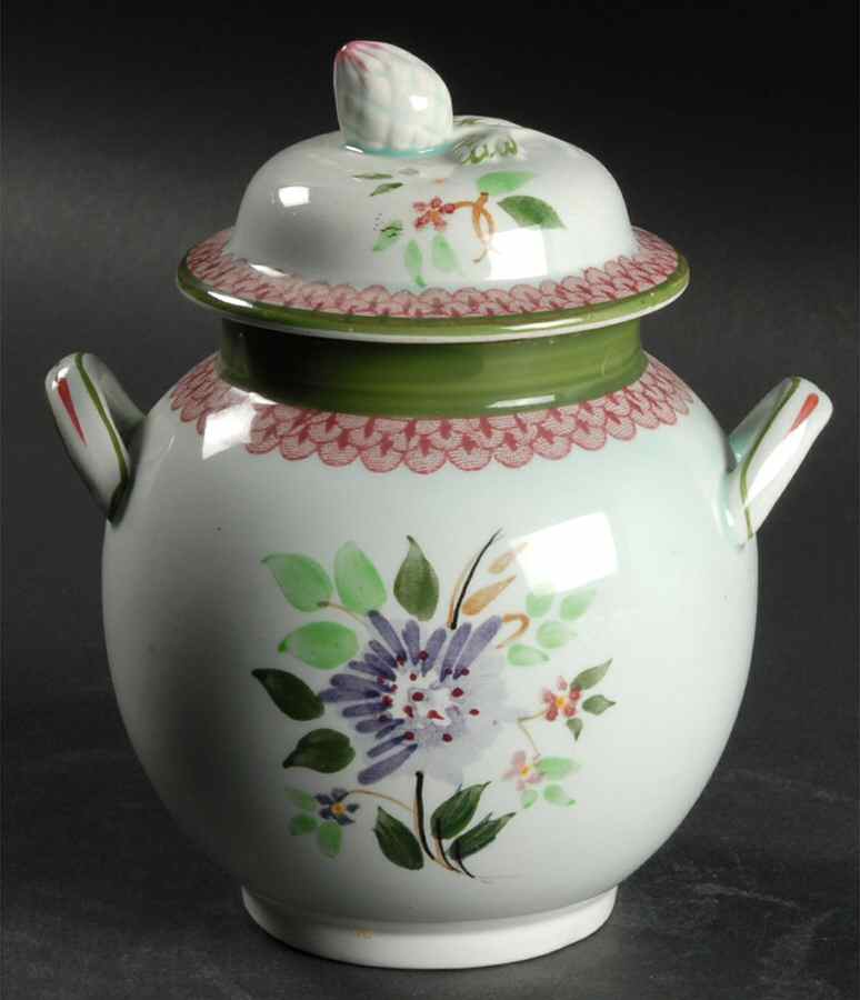 Mandalay Green Sugar Bowl & Lid by Adams China-1