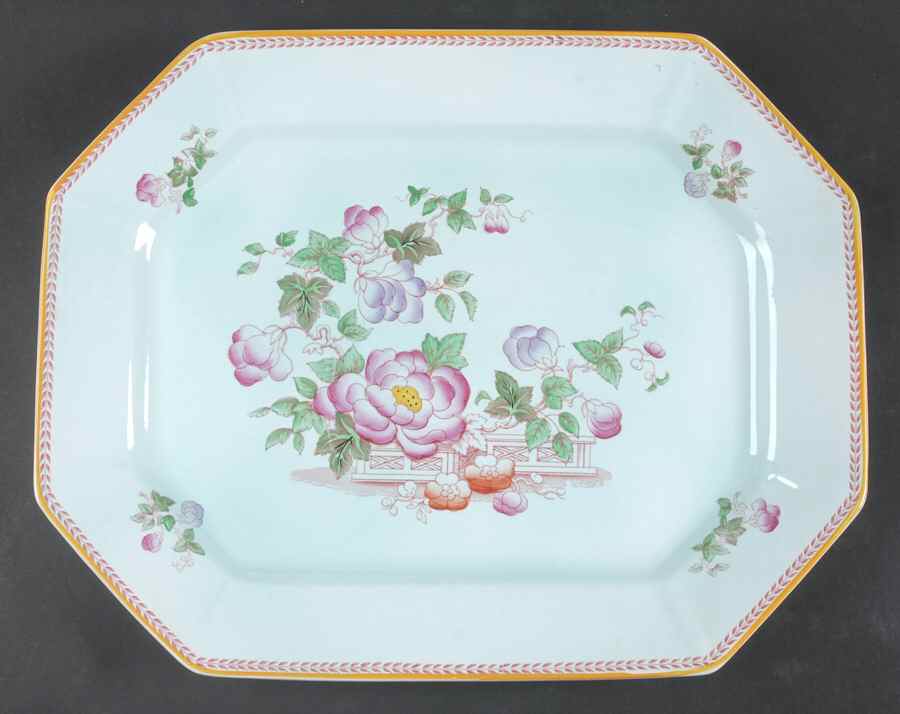 Metz Newer Backstamp 16" Oval Serving Platter by Adams China-1
