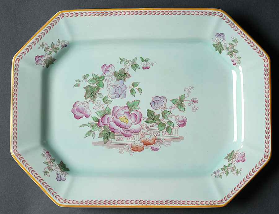Metz Newer Backstamp 11" Oval Serving Platter by Adams China-1
