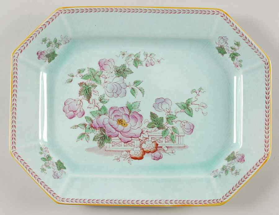 Metz Newer Backstamp 12" Oval Serving Platter by Adams China-1