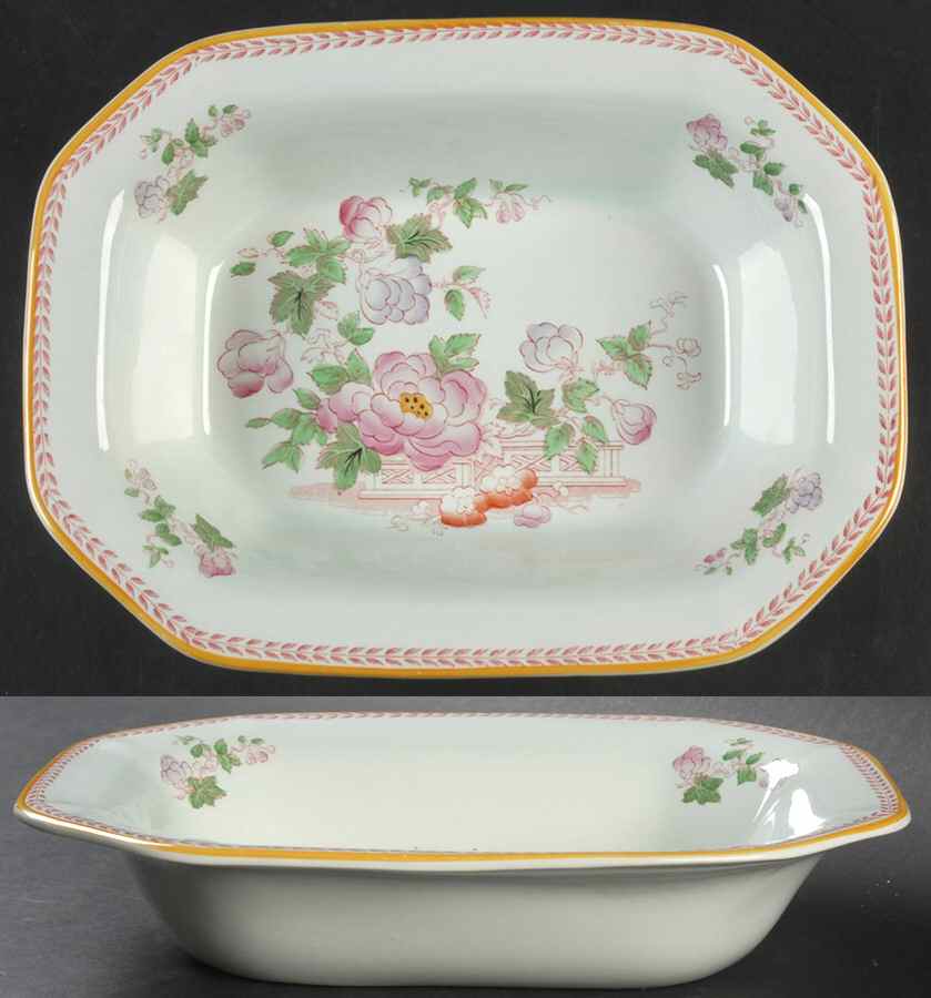 Metz Older Backstamp 10" Oval Vegetable Bowl by Adams China-1