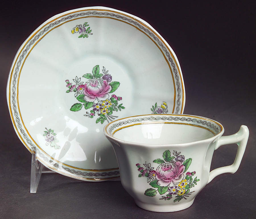 Nanking Flat Demitasse Cup & Saucer Set by Adams China-1