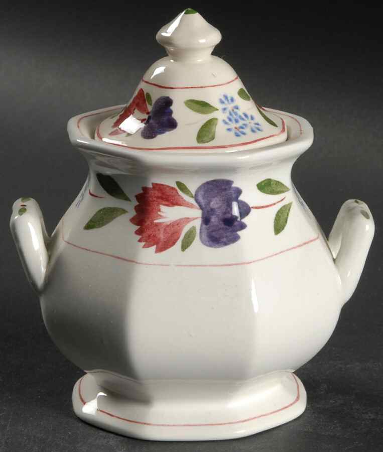 Old Colonial (Older Backstamp) Sugar Bowl & Lid by Adams China-1