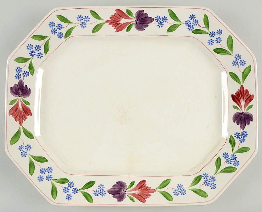Old Colonial (Older Backstamp) 16" Oval Serving Platter by Adams China-1