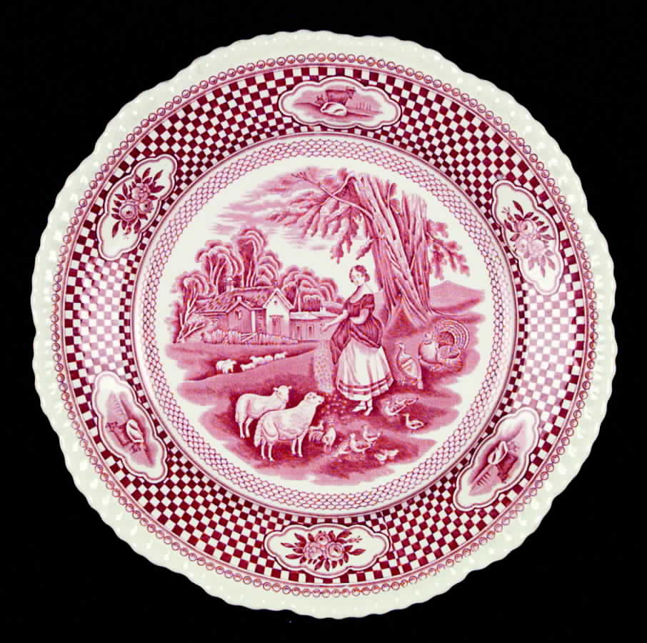 Old English Rural Scenes Dinner Plate by Adams China-1
