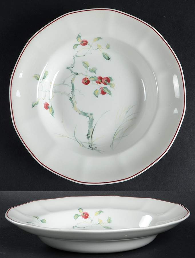 Persimmon Rim Soup Bowl by Adams China-1