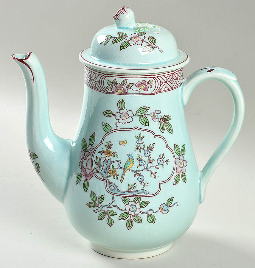 Singapore Bird (Older Backstamp) Coffee Pot & Lid by Adams China-1
