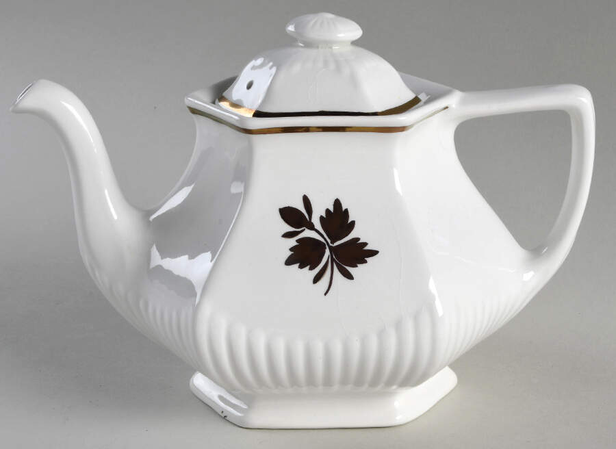 Tea Leaf Copper Mini Teapot & Lid by Adams China-1