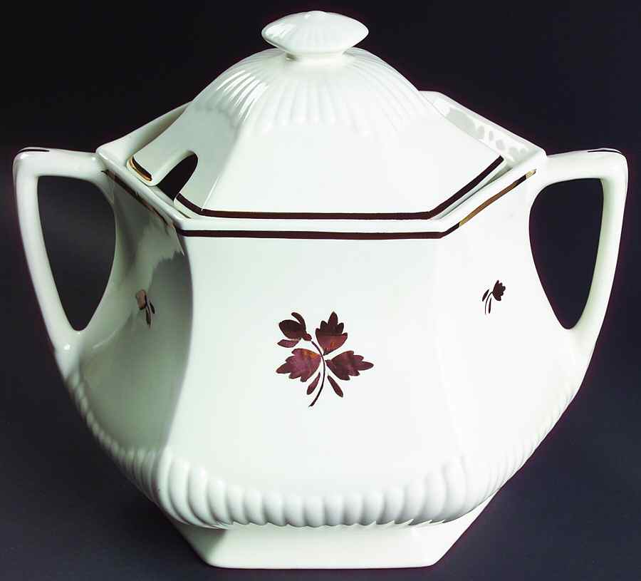 Tea Leaf Copper Tureen &  Lid by Adams China-1