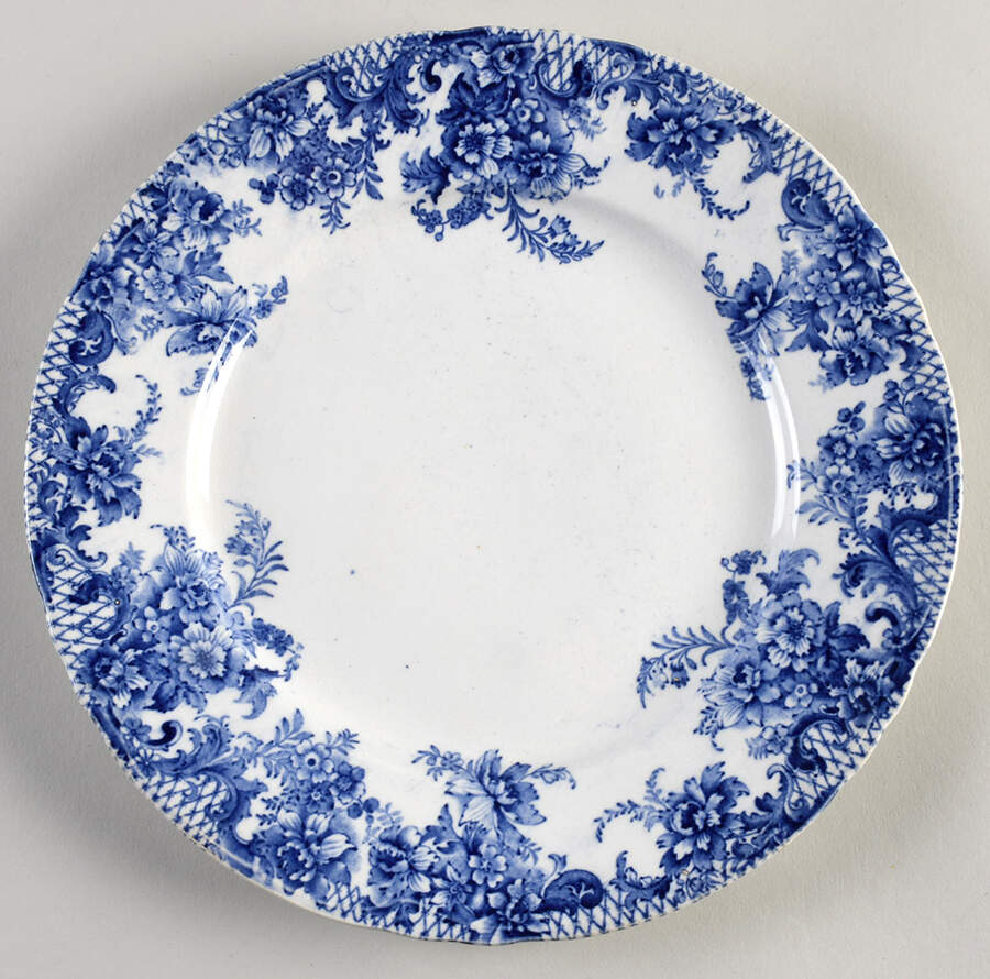 Trellis Blue Luncheon Plate by Adams China-1