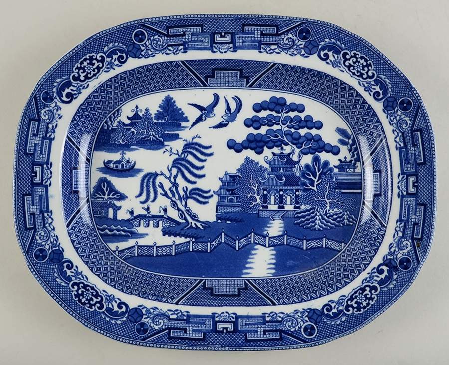 Willow Blue (Smooth, No Trim) 15" Oval Serving Platter by Adams China-1
