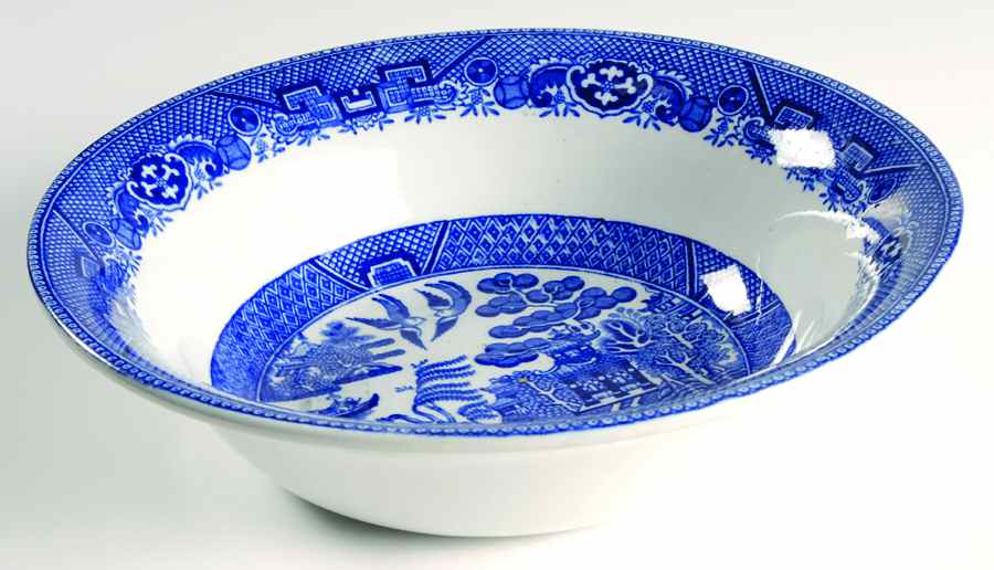 Willow Blue (Smooth, No Trim) 9" Round Vegetable Bowl by Adams China-1