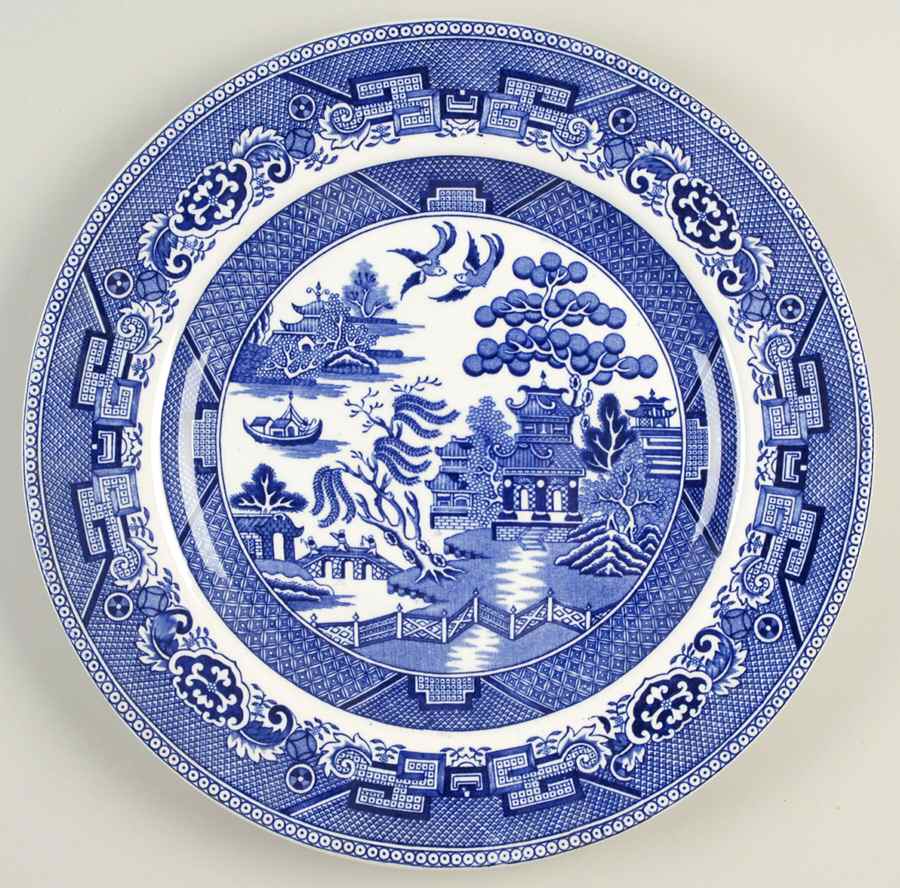 Willow Blue (Smooth, No Trim) 11" Chop Plate (Round Platter) by Adams China-1