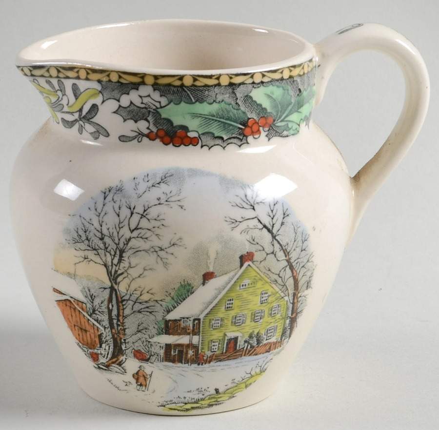 Winter Scenes Black, Multicolor Creamer by Adams China-1