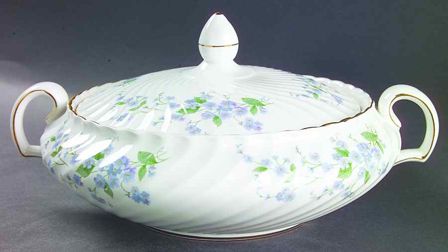 Forget Me Not-Sweet Forget Me Not Round Covered Vegetable by Adderley-1