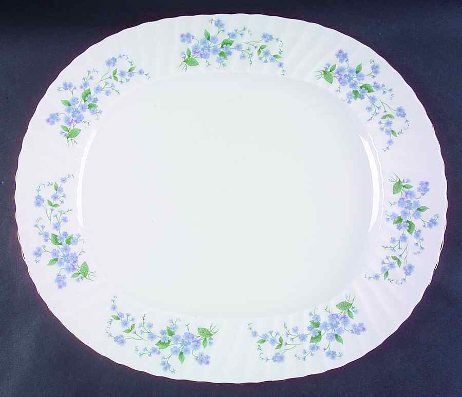 Forget Me Not-Sweet Forget Me Not 15" Oval Serving Platter by Adderley-1