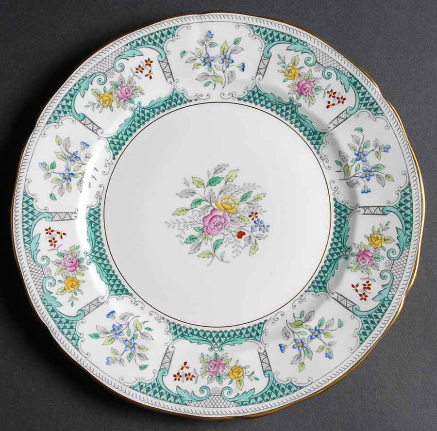 Lowestoft Aqua Green Dinner Plate by Adderley-1