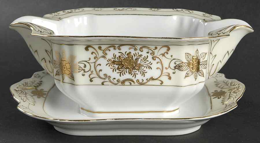 Coronet Gravy Boat with Attached Underplate by Adline-1