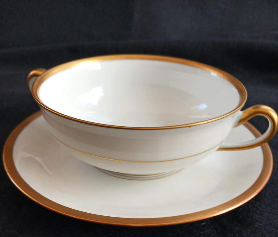 AHR34 Flat Cream Soup Bowl & Saucer Set by Charles Ahrenfeldt-1