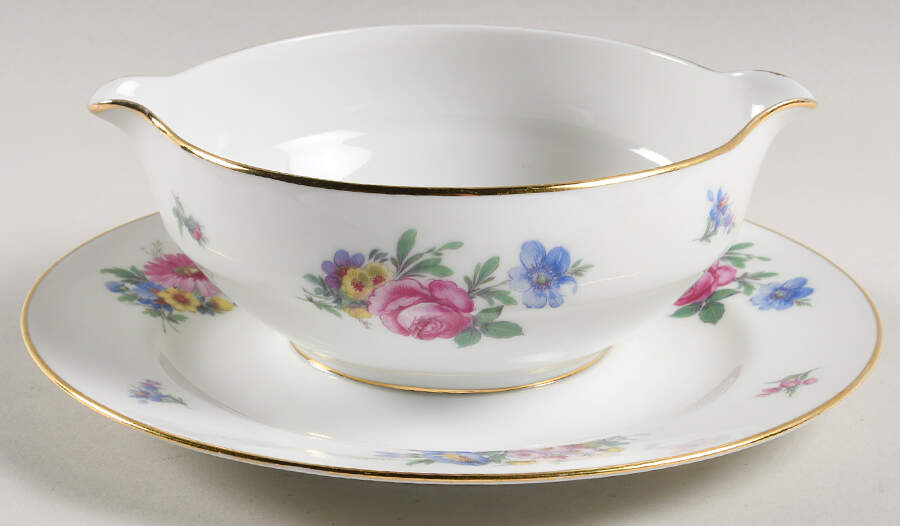 Boulogne Round Gravy Boat/Attached Underplate by Charles Ahrenfeldt-1