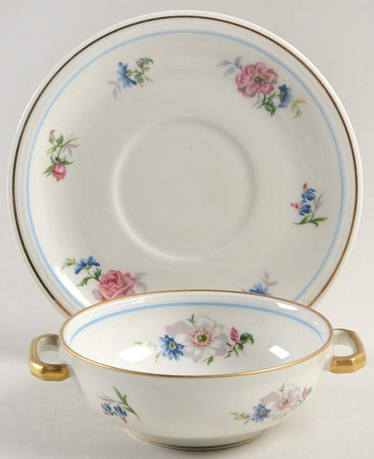 Deauville Flat Cream Soup Bowl & Saucer Set by Charles Ahrenfeldt-1