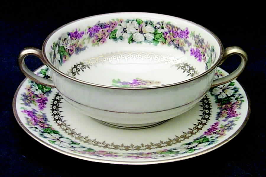 Jeanne D' Arc Flat Cream Soup Bowl & Saucer Set by Charles Ahrenfeldt-1