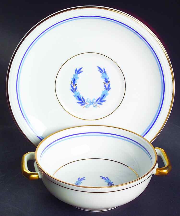 Ludovic Flat Cream Soup Bowl & Saucer Set by Charles Ahrenfeldt-1