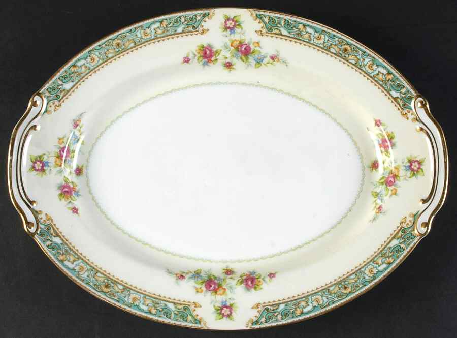 Blue Rose 12" Oval Serving Platter by Aladdin-1