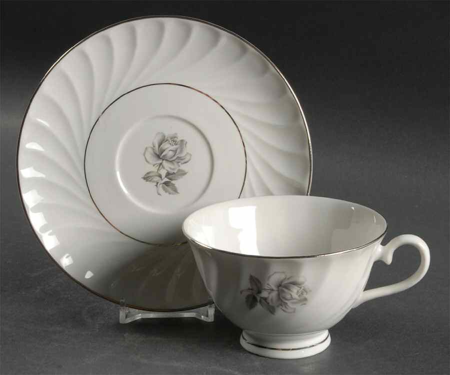 Spring Rose Footed Cup & Saucer Set by Aladdin-1